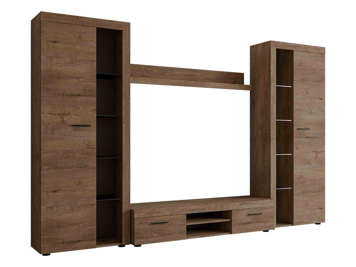 WOHNWAND Rumba XL - Eichefarben, Holzwerkstoff (300/190/40cm) - MIRJAN24
