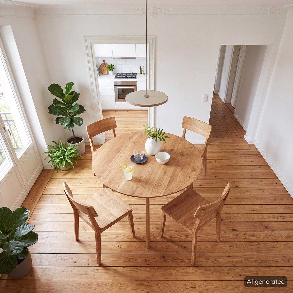 MASSIVER ESSTISCH - Eiche massiv - Braun, Holz (100/100/76cm) - home24