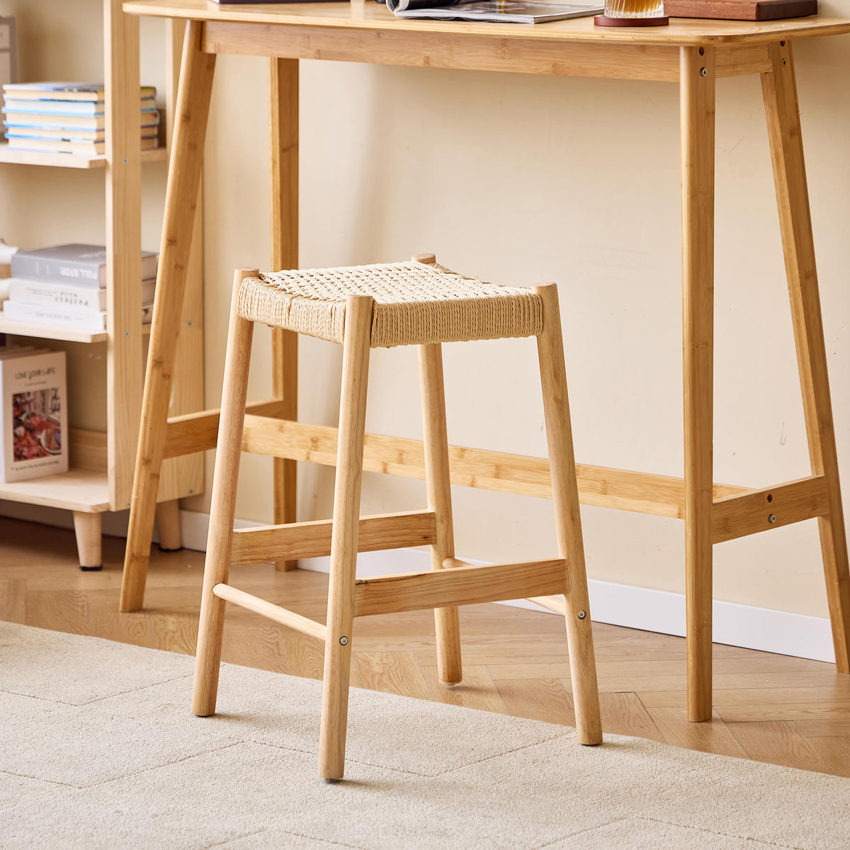 BARHOCKER 2er-Set Stoff Braun - Braun, Textil (45/66/43.5cm) - Nordlys