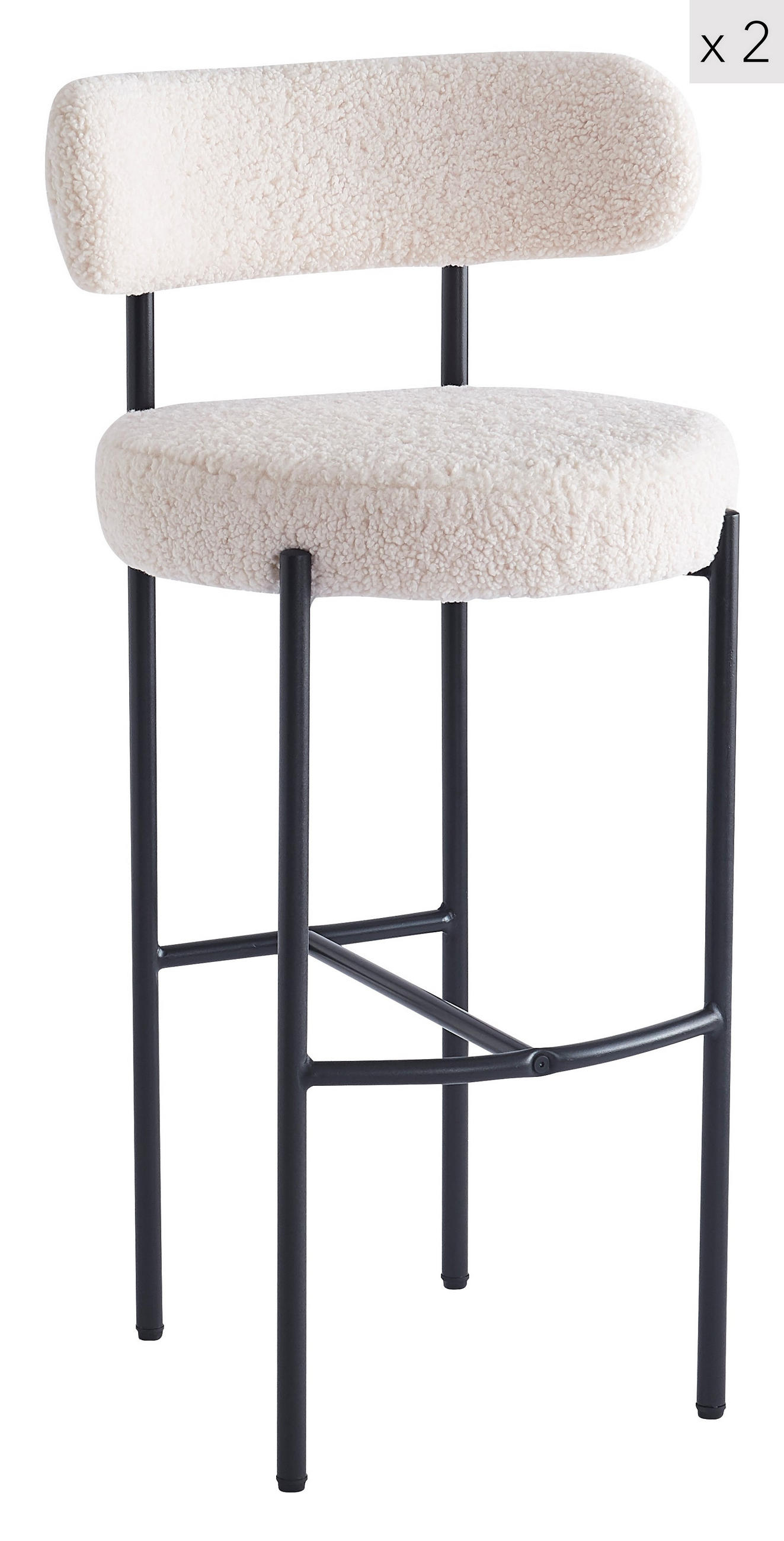 BARHOCKER 2er-Set Metall Weiß - Weiß, Metall (47/103/47cm) - Nordlys