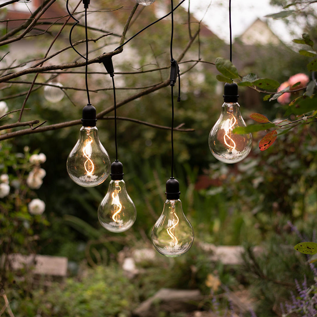 LED AUSSENHÄNGELEUCHTE Schwarz 4-Flammig - Schwarz, Kunststoff (150/11/50cm)