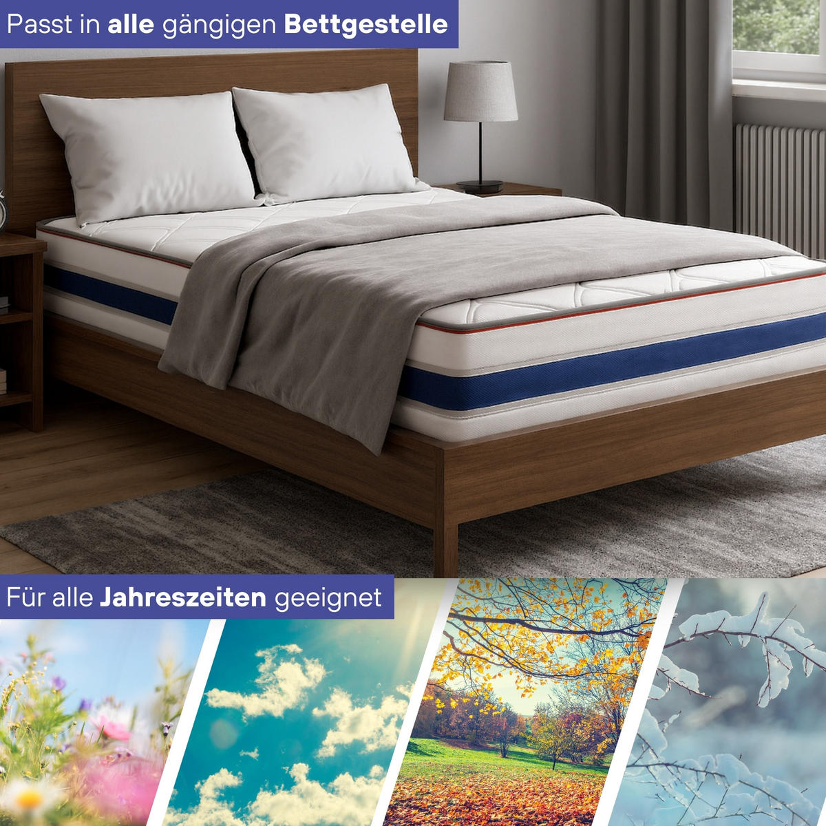 GEL-KALTSCHAUMMATRATZE RELAXX Höhe 25cm 140x200cm - Weiß, Textil (140/200cm) - Arensberger