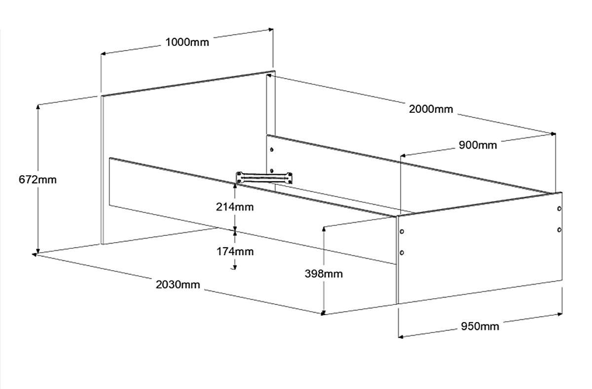 KINDERZIMMER weiß, grau oder rosa, Komplett-Set 4-teilig mit Stauraumbett 90x200 cm - Weiß, Holzwerkstoff (100/80/203cm) - Parisot Meuble