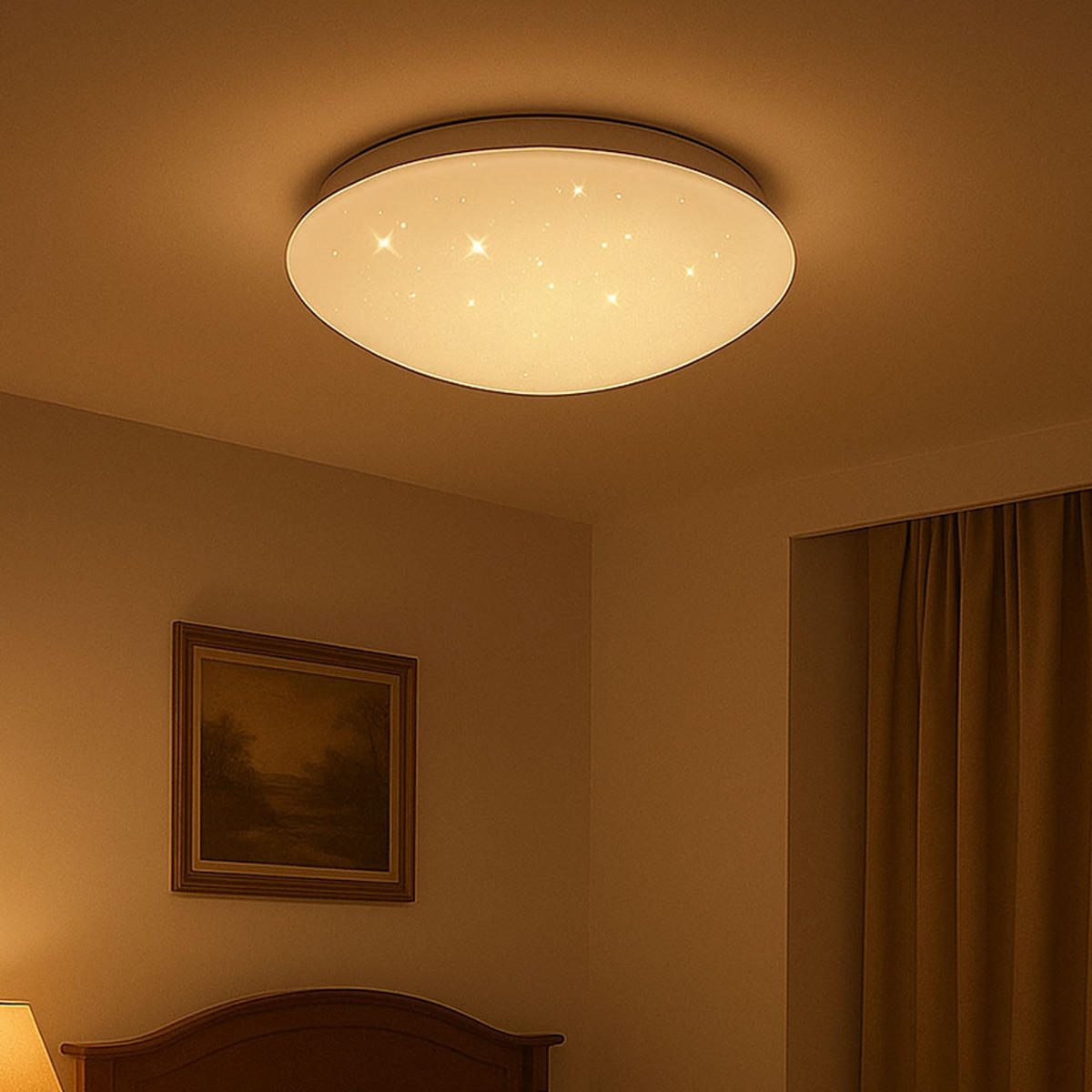 LED DECKENLEUCHTE Metall Weiß Sternenhimmel Effekt - Weiß, Metall (21.5/21.5/7.8cm)