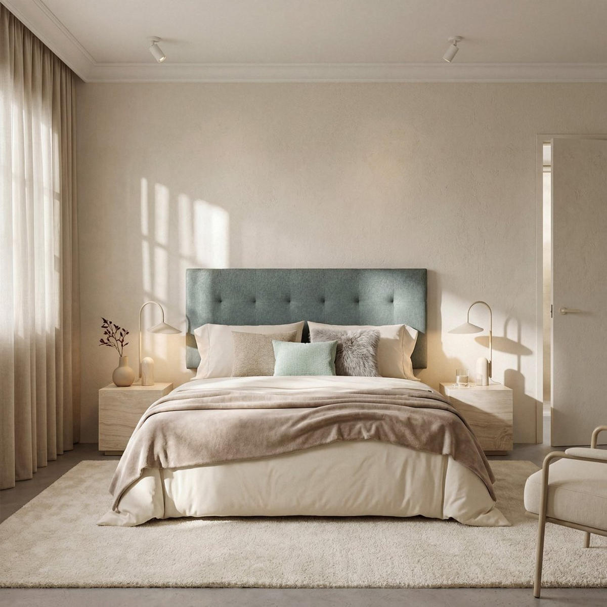 KOPFTEIL DOPPELTES Pier Grün 170 cm x 70 cm - Grün, Textil (170/7cm) - Klast Home