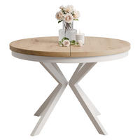 AUSZIEHTISCH MILTON 90-166/76 cm mit Metallgestell, Weiß / Artisan-Eiche - Weiß/Eiche Artisan, Holzwerkstoff/Metall (90/90/76cm) - Idohome