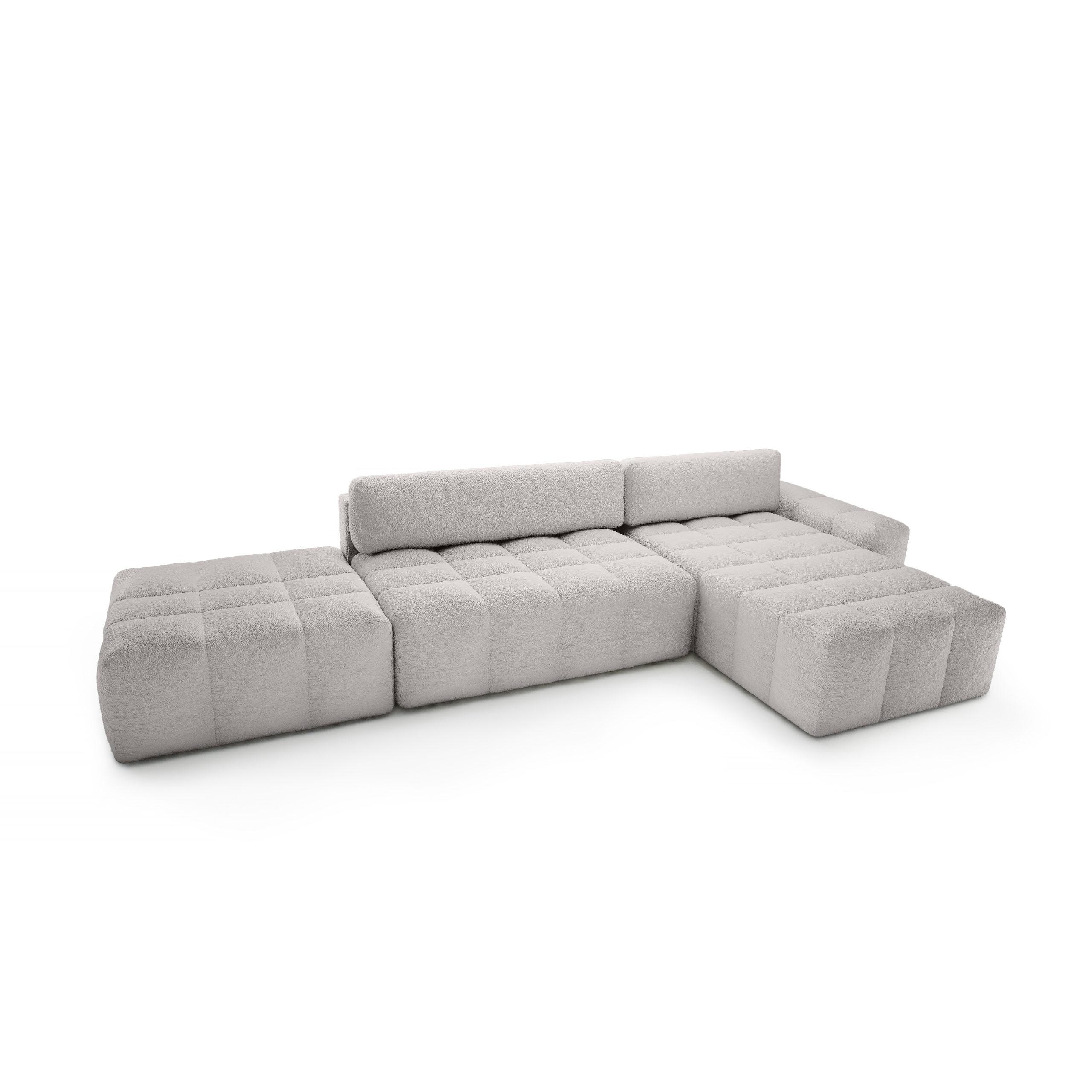 ECKSOFA mit Schlaffunktion Liptitz La, Hellgrau - Hellgrau, Textil (100/363cm) - Fedve