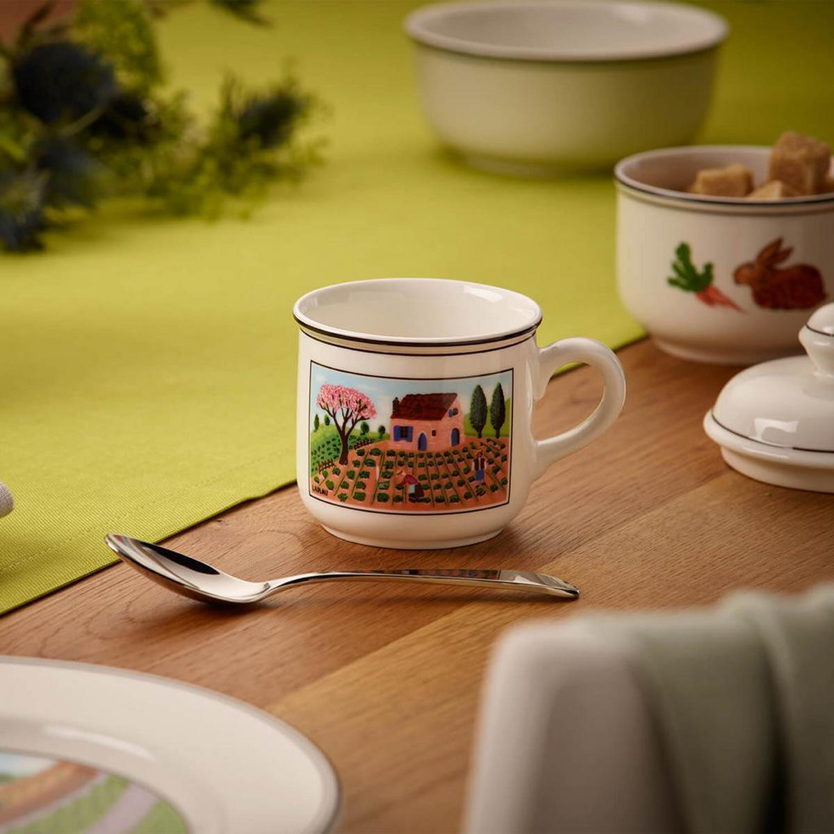 KAFFEETASSE MIT UNTERTASSE Design Naif bunt 200 ml - Multicolor, Keramik (15/8.8/15cm) - Villeroy & Boch