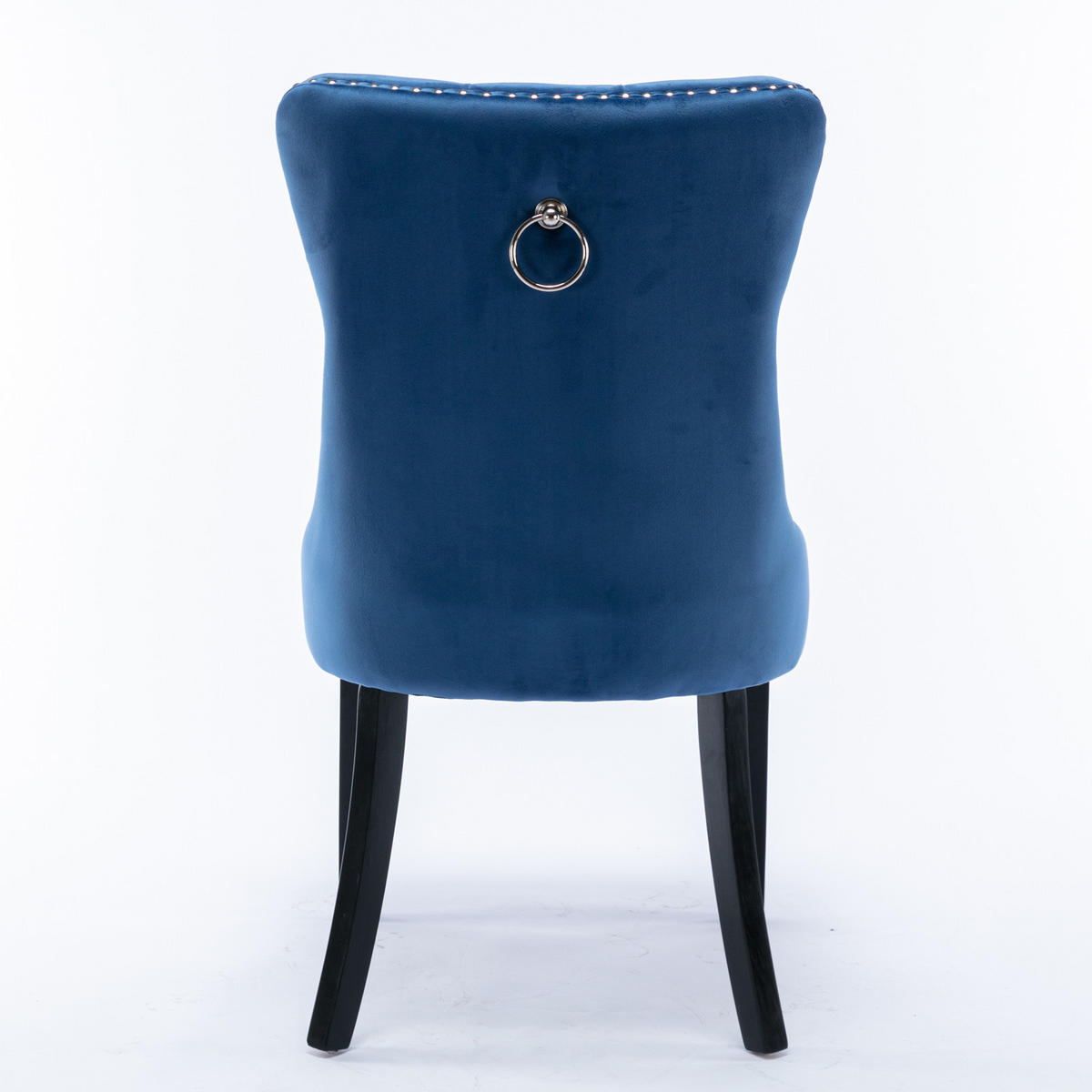 ESSZIMMERSTUHL 2er-Set aus Samt mit Nagelkopfbesatz, Blau - Blau, Textil (65/95/50cm)