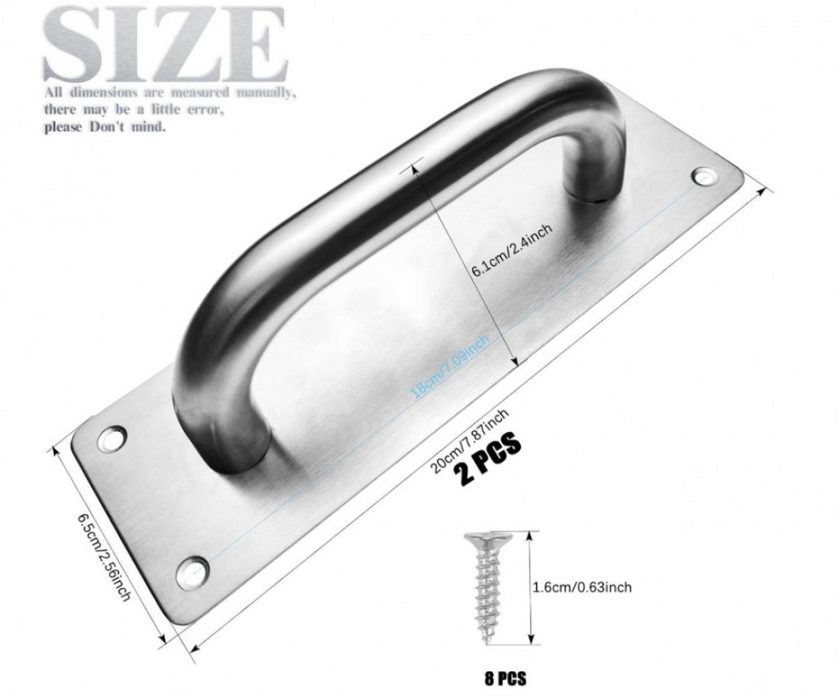 MÖBELGRIFF , für Scheunen, Sicherheitstüren , 2er-Set - Silberfarben, Metall (6.5/6.1/20cm) - BELZ