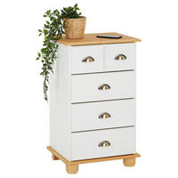 APOTHEKERKOMMODE COLMAR - Weiß/Braun, Holz (49/80/39cm) - IDIMEX