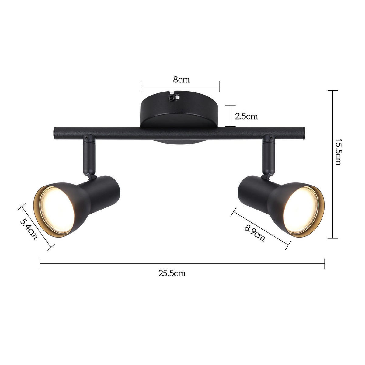 DECKENLEUCHTE Lavigne 25.5/8/15.5cm - Schwarz, Metall (25.5/8/15.5cm) - Nettlife