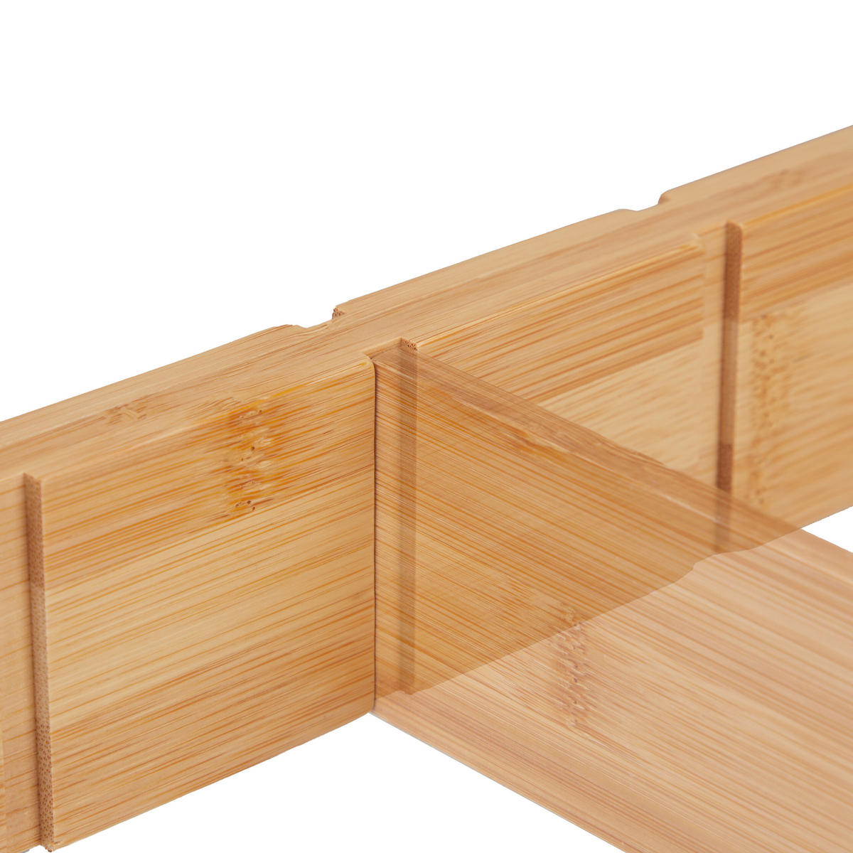 LÅDINDELARE Natur 13-delars-set bambu justerbar 34 cm - Ljusbrun, Trä (43.5/6/1.5cm) - Relaxdays