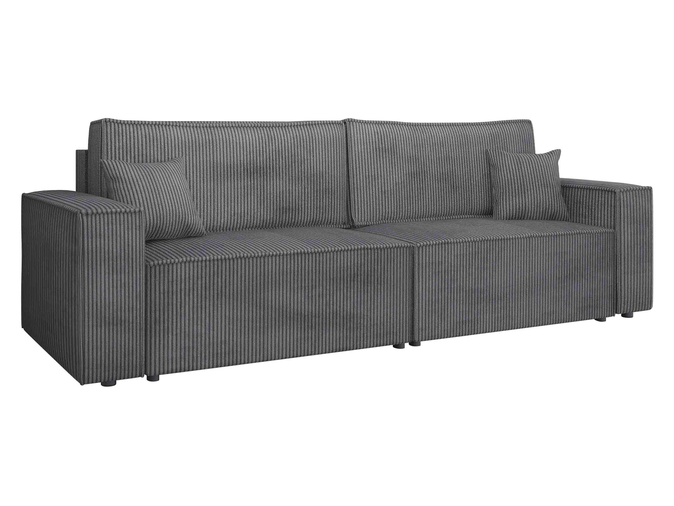 SCHLAFSOFA Karl Cord - Schwarz/Grau, Holz/Kunststoff (245/82/90cm) - MIRJAN24