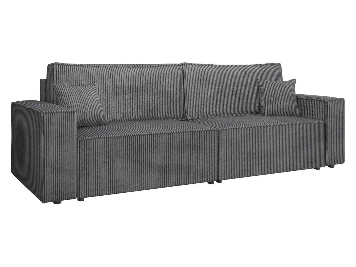 SCHLAFSOFA Karl Cord - Schwarz/Grau, Holz/Kunststoff (245/82/90cm) - MIRJAN24