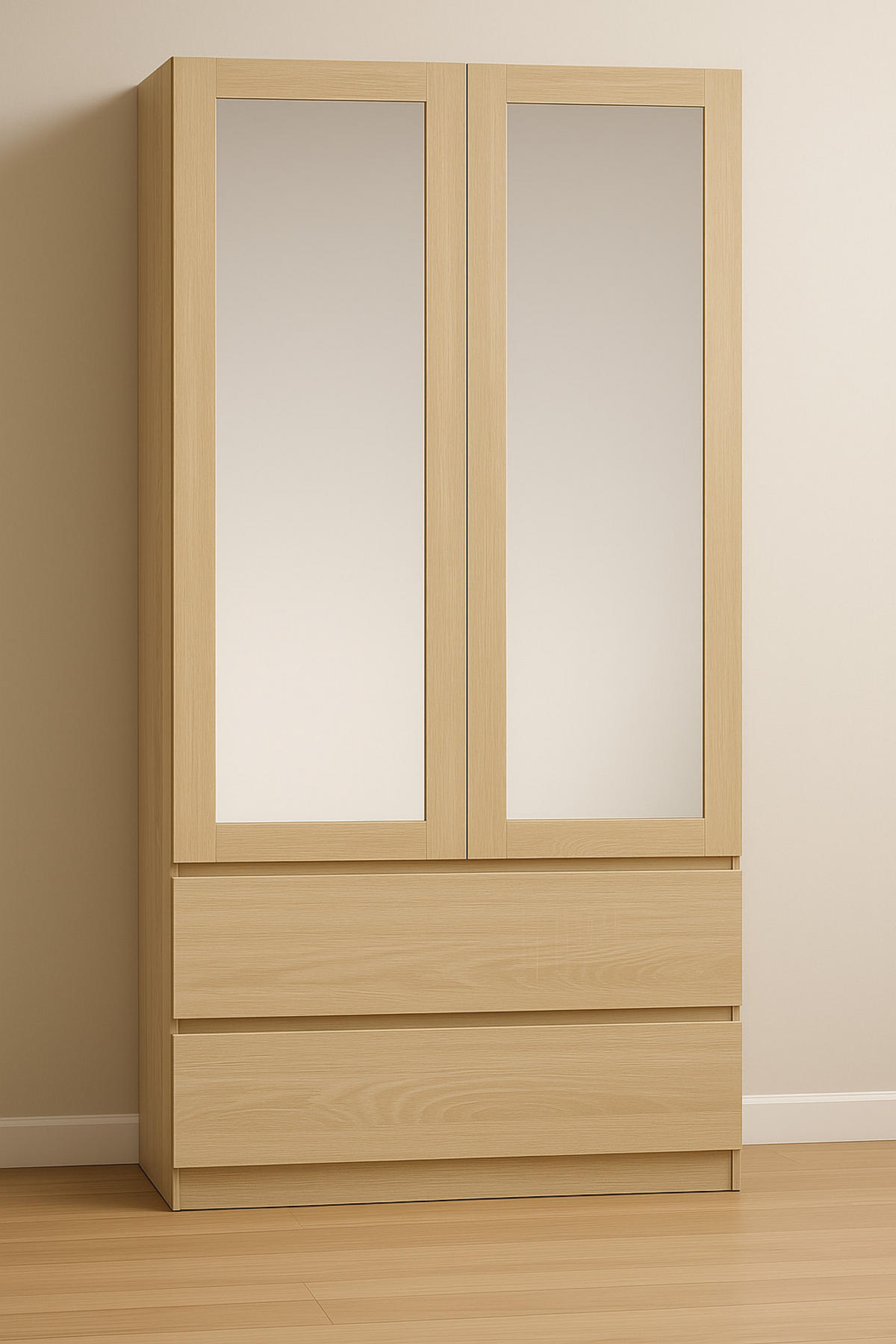 KLEIDERSCHRANK sz07 sonoma Spiegel - Sonoma Eiche, Holzwerkstoff (86/180/57cm) - roe furniture
