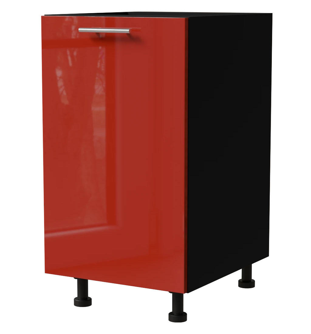 Feldmann-Wohnen Unterschrank Rot, Schwarz 45x82x50 cm