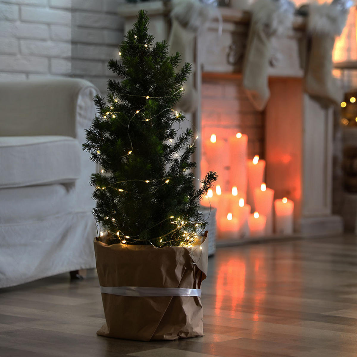 LED DEKOLEUCHTE Lichterkette Batterie Weiß - Klar, Metall (220/3/3cm) - Globo Lighting