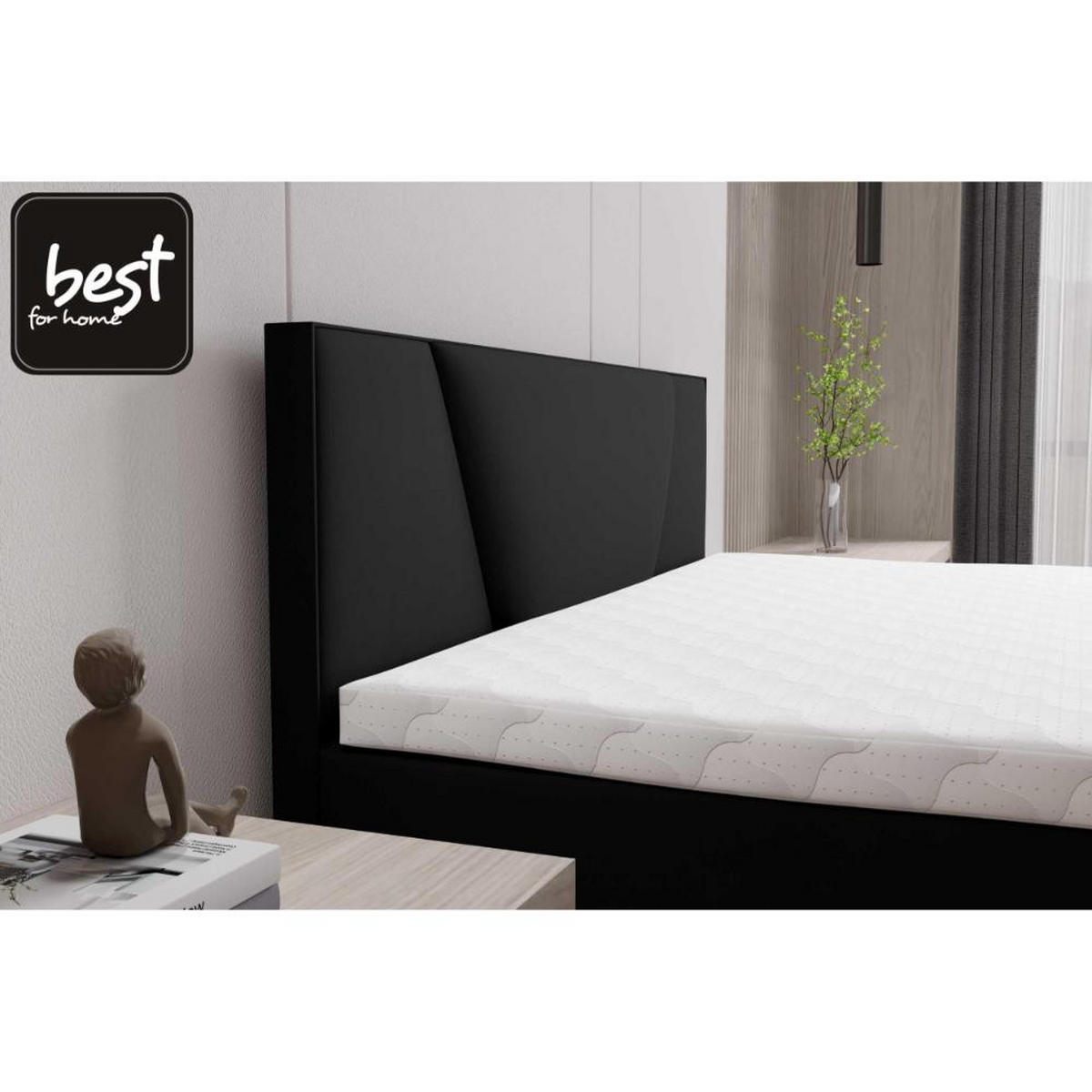 BOXBETT Jubilee Bonellfederkern inkl. Topper - Schwarz, Holz/Holzwerkstoff (200/200cm) - Best For Home