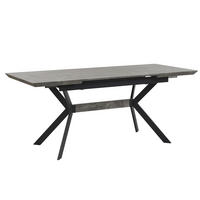 ESSTISCH 140-180/80/76 cm Hellgrau Rechteckig Benson - Grau, Holzwerkstoff (180/80/76cm) - Beliani