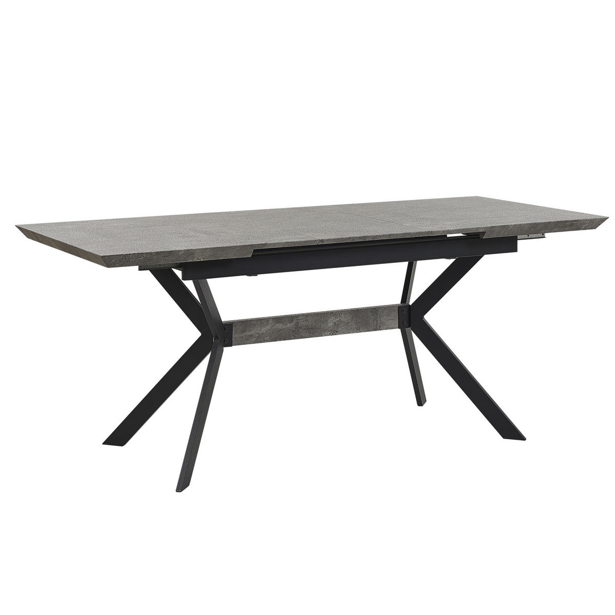 ESSTISCH 140-180/80/76 cm Hellgrau Rechteckig Benson - Grau, Holzwerkstoff (180/80/76cm) - Beliani