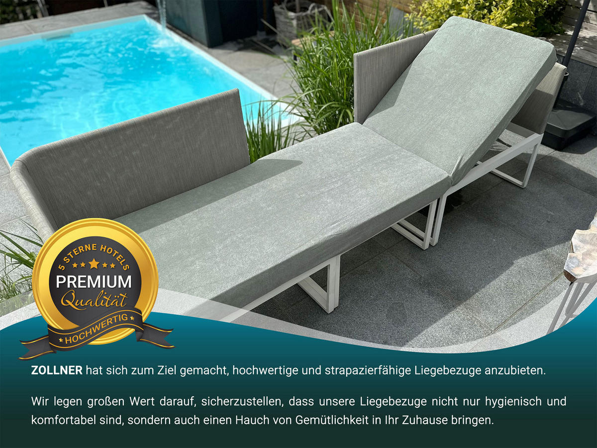 LIEGENBEZUG, 80% Baumwolle, 20% Polyester - Hellgrau, Naturmaterialien (70/10/200cm) - Zollner