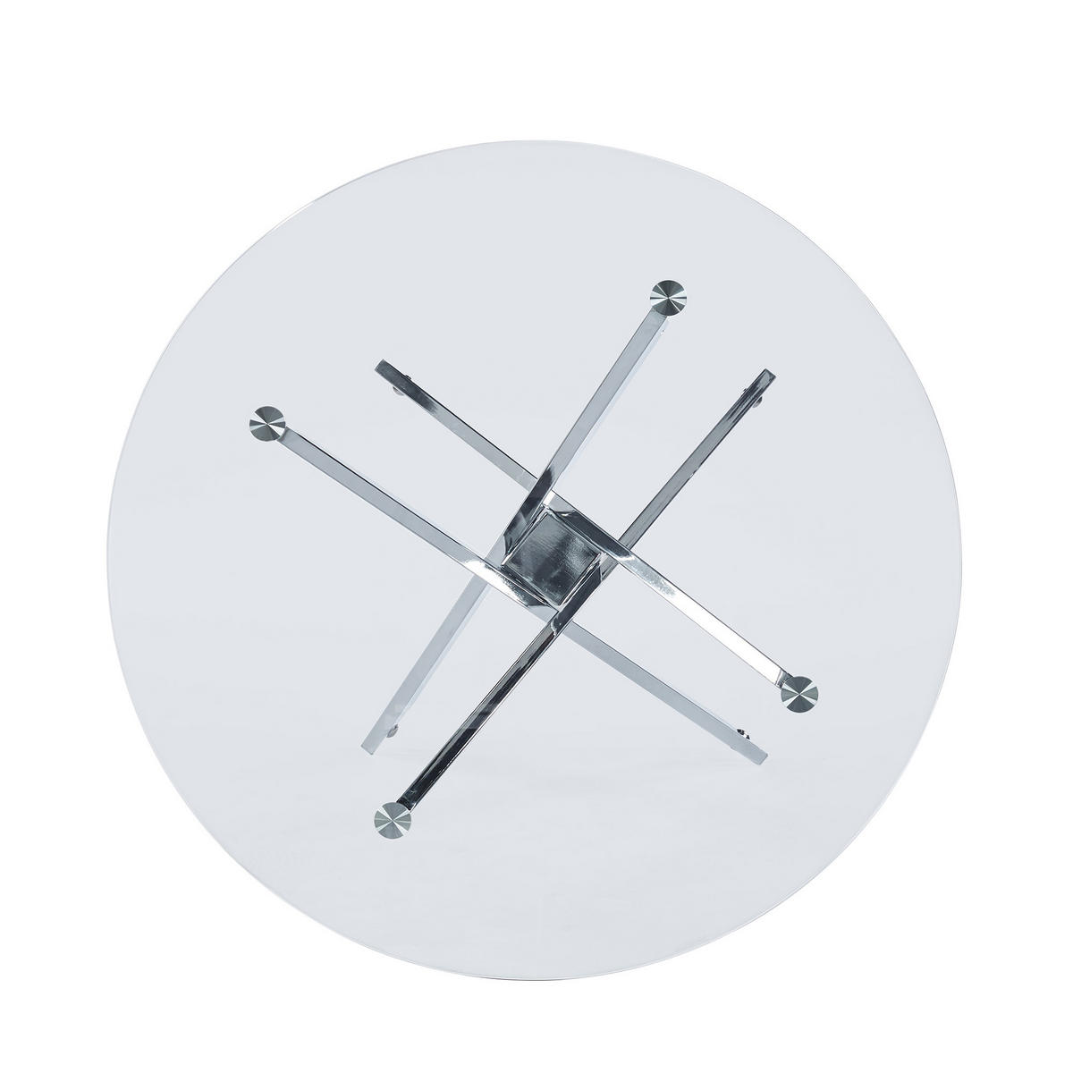 ESSTISCH 80/80/75 cm silber aus Glas und Metall mit pflegeleichter Tischplatte - Silberfarben, Metall (80/80/75cm) - OKWISH