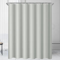 DUSCHVORHANG Grau 80 x 180 cm mit beschwertem Saum und 6 Ringen - Grau, Textil (80/180cm)
