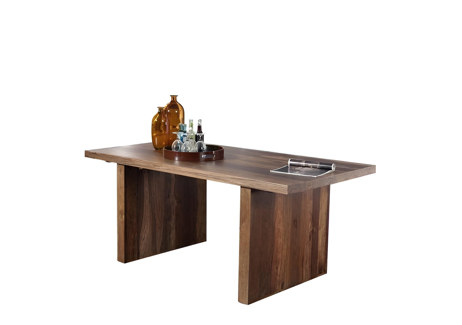 ESSTISCH Sheesham 200x100x76 walnuss lackiert DUKE #101 - Dunkelbraun, Holz (200/100/76cm) - Massivmoebel24