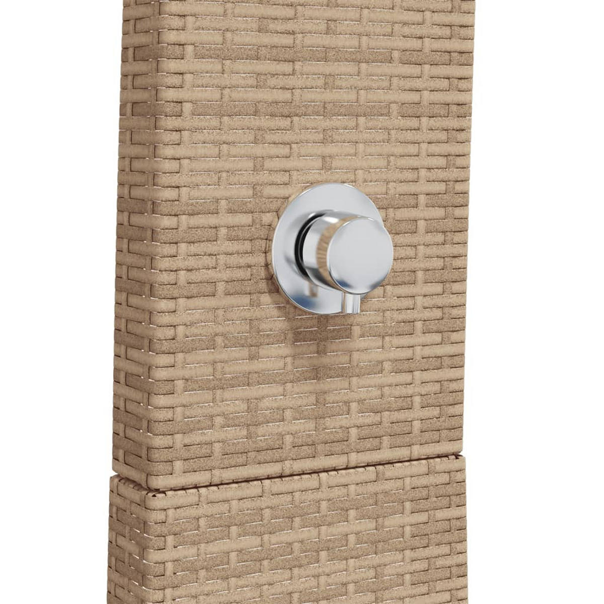 GARTENDUSCHE Beige 55/60/224 Cm Poly Rattan Und Akazienholz - Beige, Holz (55/224/60cm) - vidaXL
