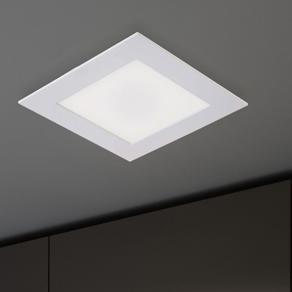 LED DECKENLEUCHTE Aluminium Weiß eckig - Weiß, Metall (12/12/2cm)