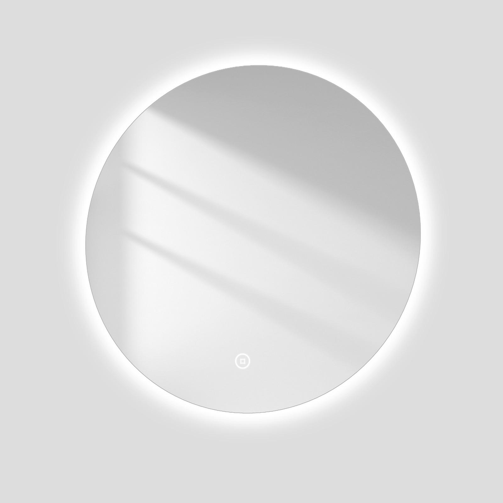 BADSPIEGEL rund mit Beleuchtung rahmenlos Ø50 cm - Weiß, Glas (50/3/50cm) - EMKE