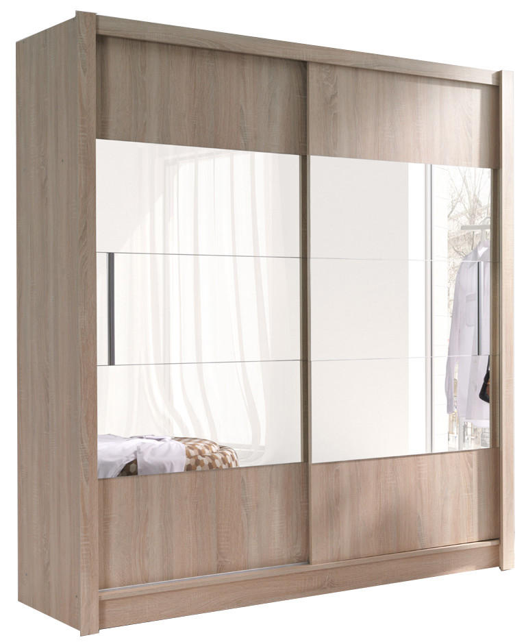 SCHWEBETÜRENSCHRANK 2-Türen 184 cm mit Spiegel in Artisan - Sonoma Eiche, Holzwerkstoff (61.5/200/184.4cm) - Home Collective