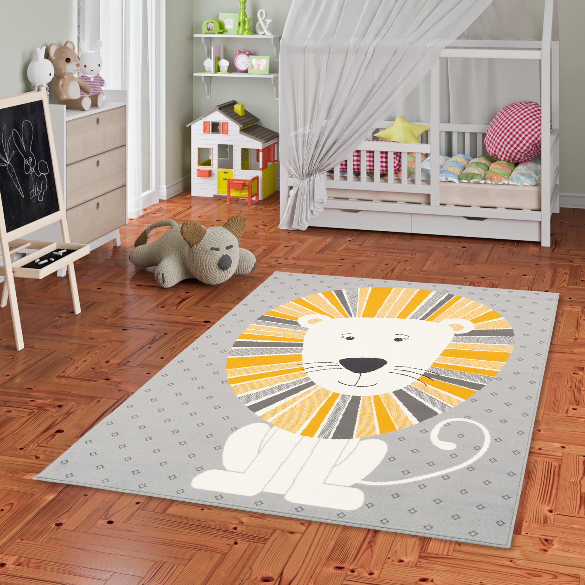 KINDERTEPPICH TRENDLINE LÖWE - Gelb/Grau, Textil (80/150cm) - Pergamon