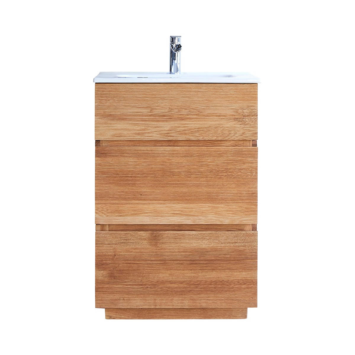 BADEZIMMERMÖBEL Karl Natur aus Eiche - Naturfarben, Holz (62/90/47cm) - Tikamoon
