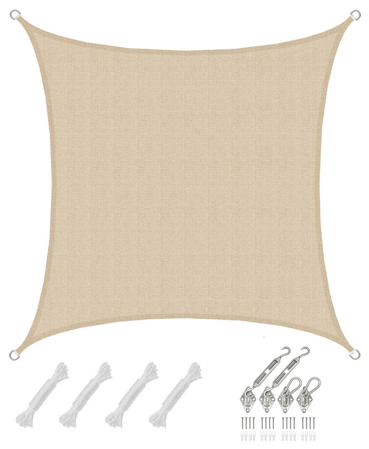 SONNENSEGEL Luftdurchlässig 200 cm Beige - Beige, Kunststoff (200/200cm) - Amanka