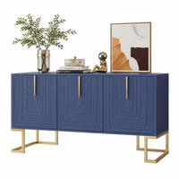 SIDEBOARD 3-türig mit verstellbaren Regalböden MDF Navy Blue - Blau, Holzwerkstoff (138/80.5/40cm) - Meubliv