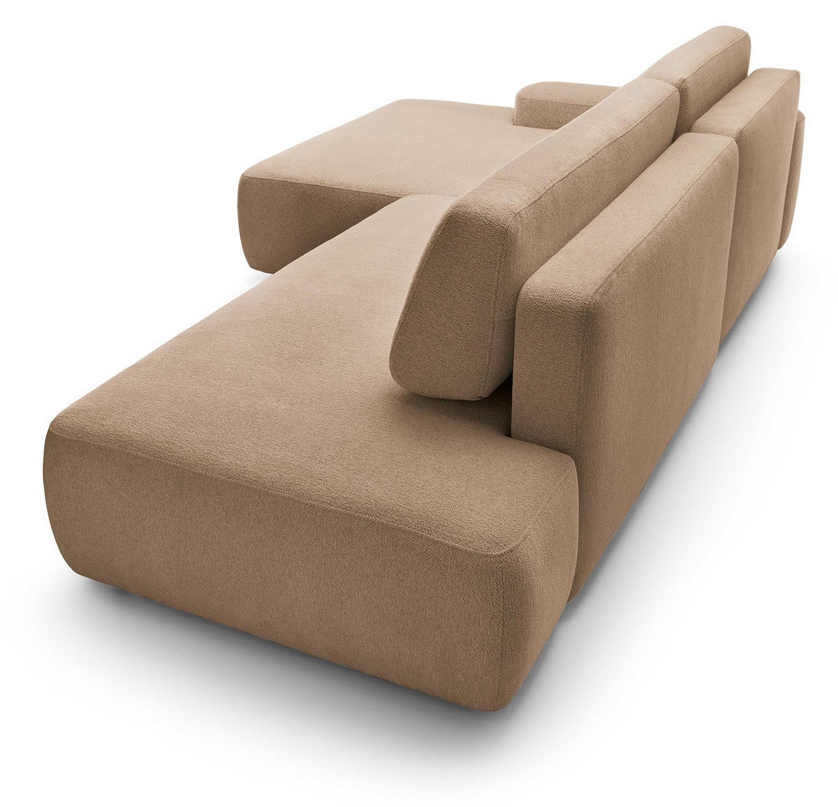 ECKSOFA 275 cm mit Schlaffunktion Orea O, Links, Braun - Braun, Holz (276/164cm) - Emporius