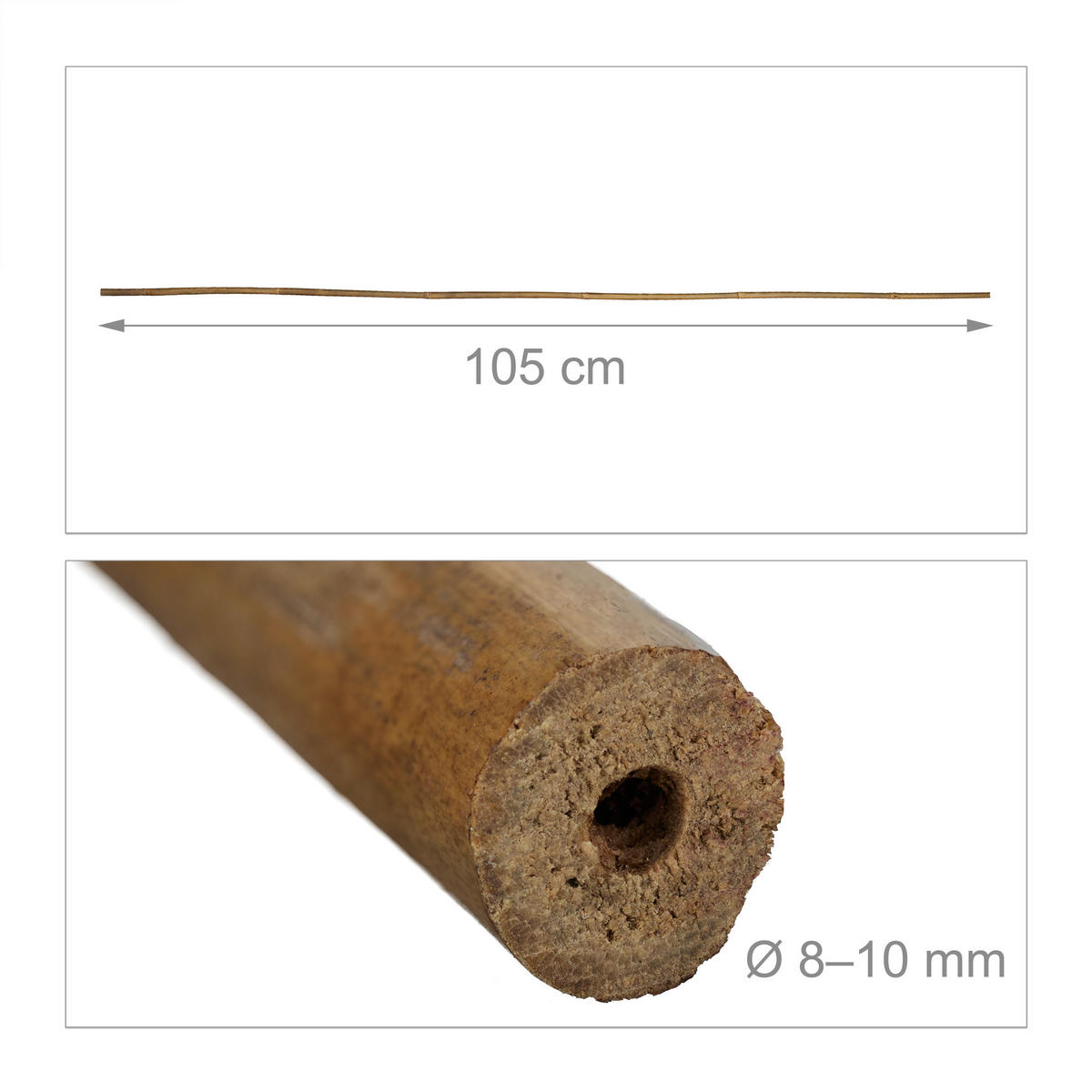 40XPFLANZSTÄBE - Hellbraun, Holz (1/105/1cm) - Relaxdays