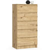 KOMMODE Eiche Artisan 60x40x121 cm - Eiche Artisan, Holzwerkstoff (60/121/40cm) - Akord
