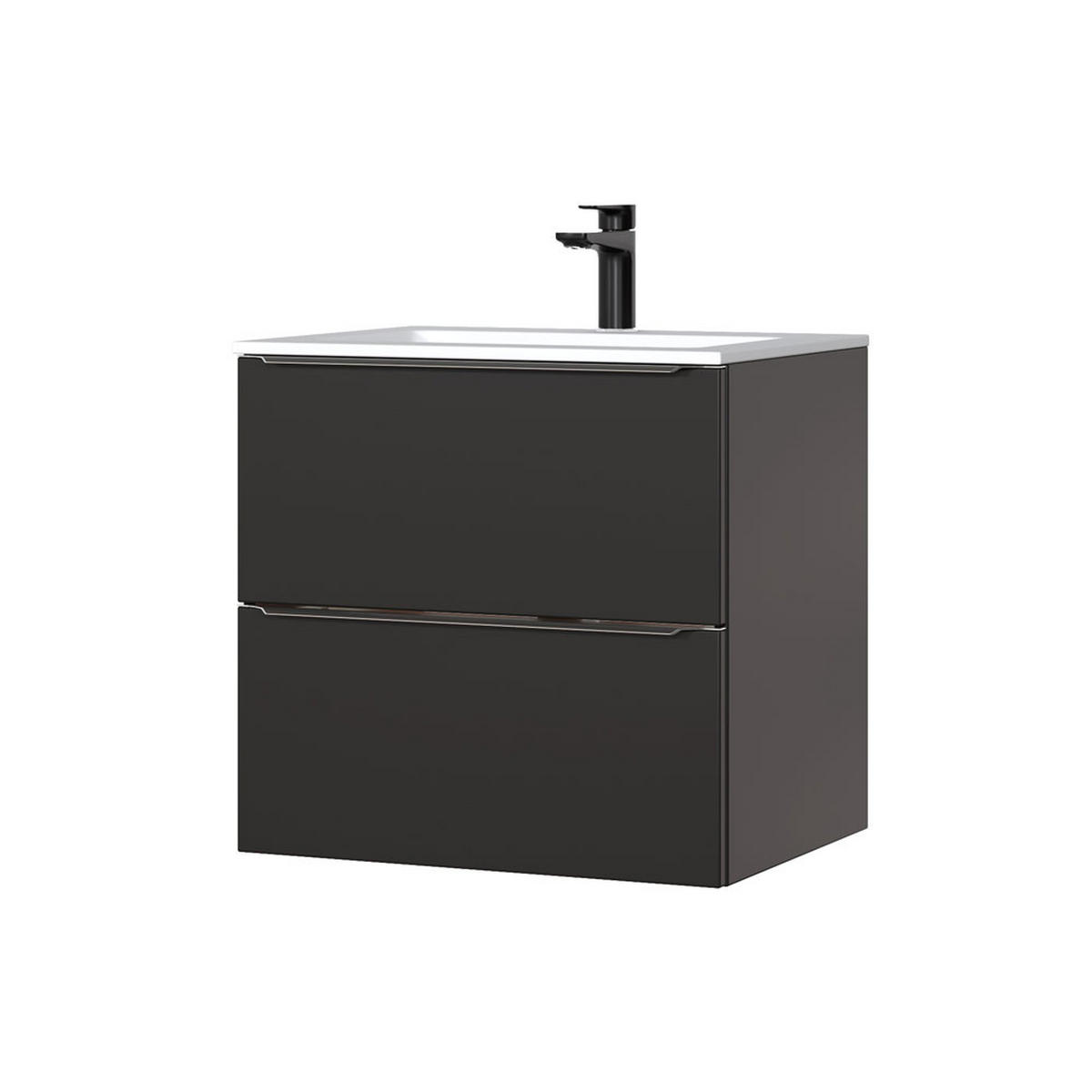 BADMÖBEL-SET 3-TLG. Toskana-56 - Anthrazit, Holzwerkstoff (175/190/46cm) - Lomado