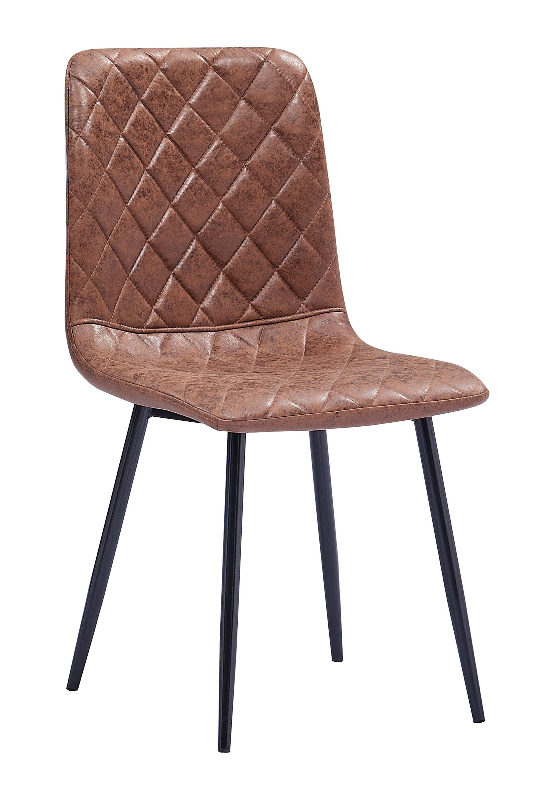 SCHALENSTUHL LUNA - Dunkelbraun/Schwarz, Textil/Metall (43/88/55cm) - SAM