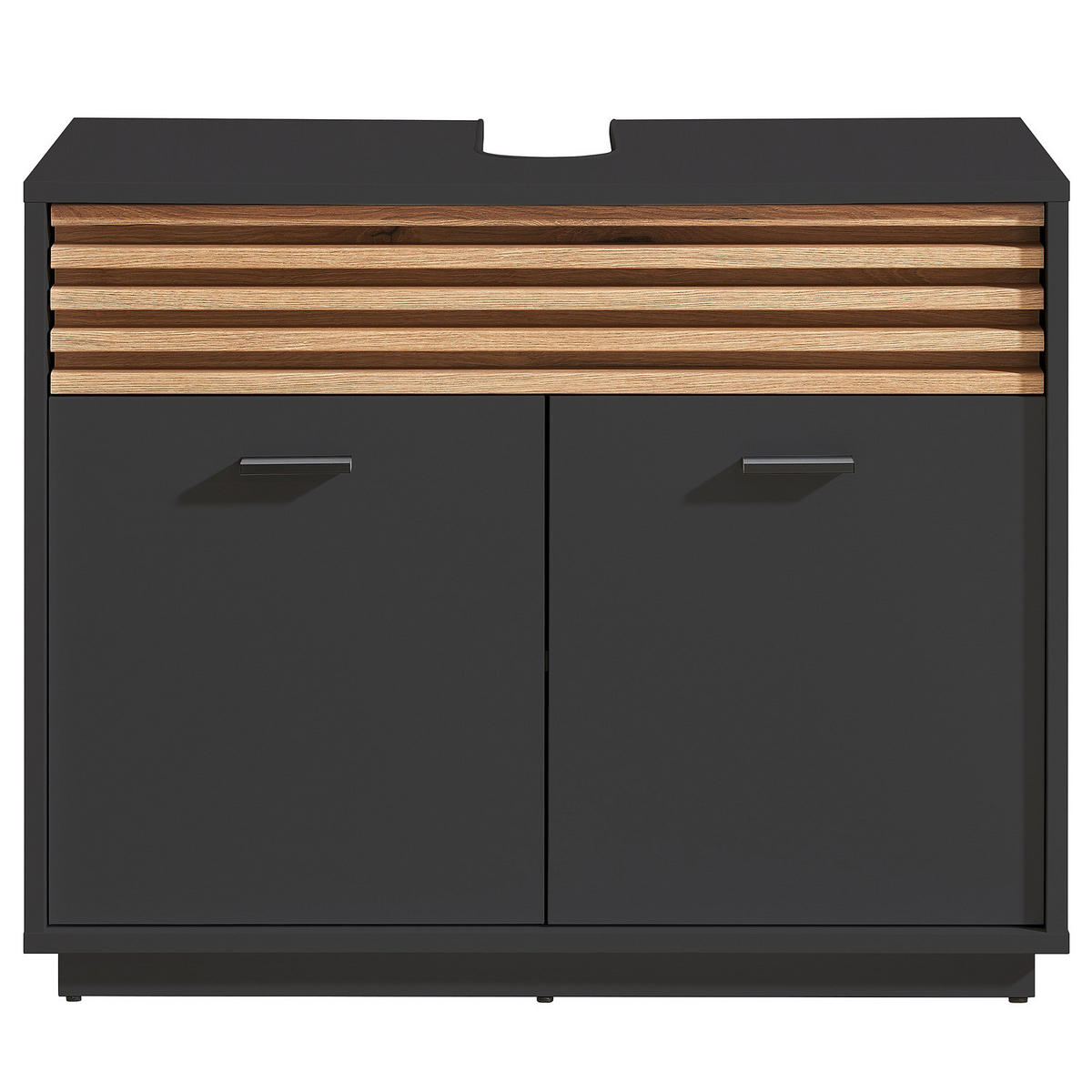 WASCHBECKENUNTERSCHRANK - Anthrazit, Holzwerkstoff (80/64/40cm) - home24