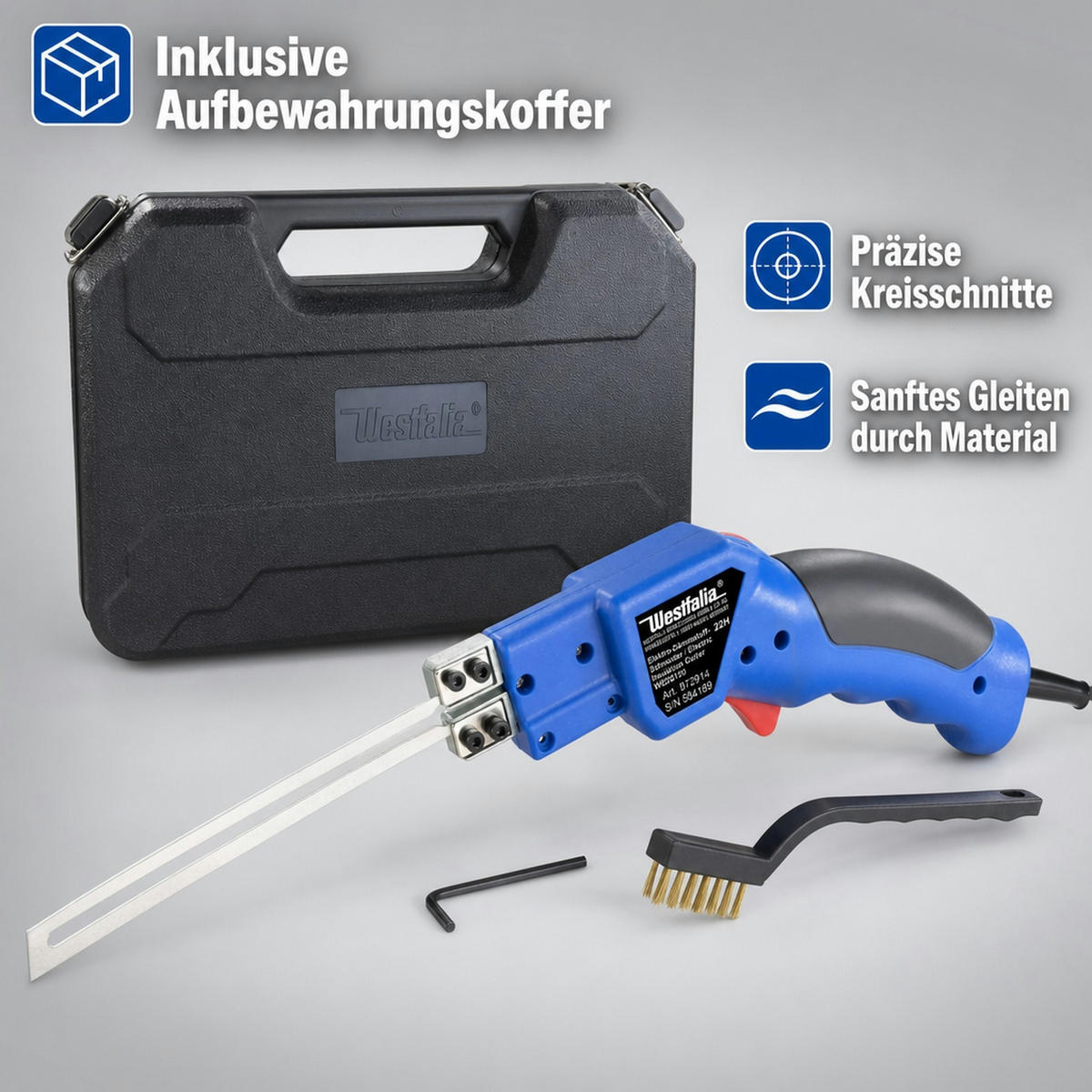 ELEKTRISCHER Dämmstoffschneider 150 Watt - Blau, Metall (40/11/4cm) - Westfalia
