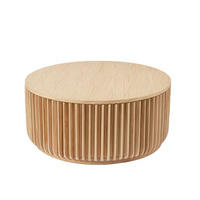 COUCHTISCH Franz, Natur Massiveiche, Ø90 cm - Beige, Holz (90/90/40cm) - WOODEK