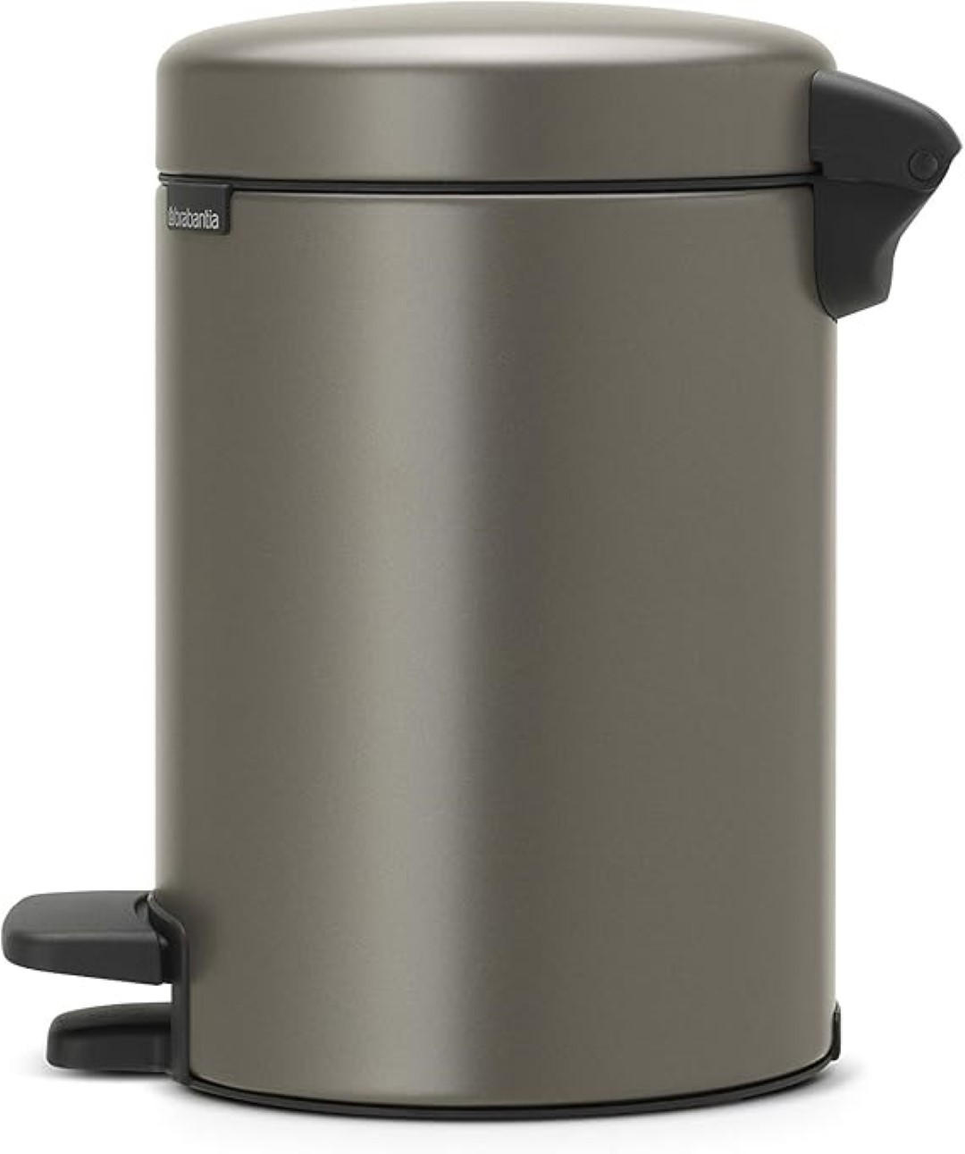 MÜLLEIMER klassisch Mit Soft Verschluss 3 Liter 26,4 x 16,8 x 23,5 cm Metall Platin - Grau, Metall (16.8/26.4/23.5cm) - PROREGAL