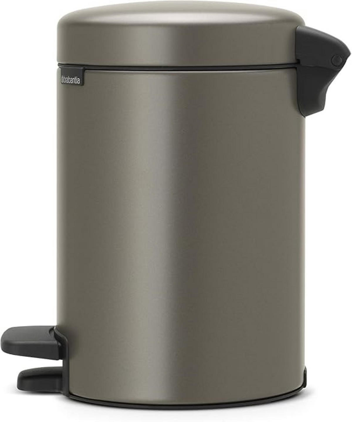 MÜLLEIMER klassisch Mit Soft Verschluss 3 Liter 26,4 x 16,8 x 23,5 cm Metall Platin - Grau, Metall (16.8/26.4/23.5cm) - PROREGAL