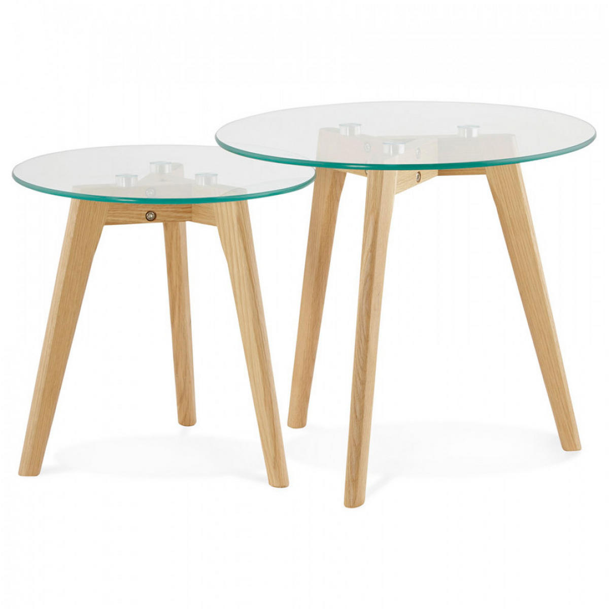 LOUNGETISCH transparent 50x50x45 cm - Eichefarben/Transparent, Glas/Holz (50/50/45cm) - AlterEgo