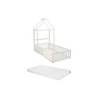 HAUSBETT - 1 Person - holz - weiß Varlaine - Weiß, Holz (90/190cm) - Vente-Unique