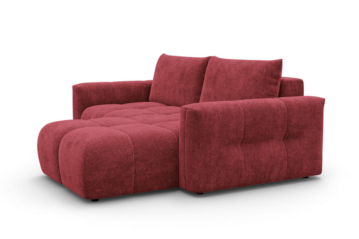 ECKSOFA VERONA 3-Sitzer rechts, Dunkelrot - Schwarz/Dunkelrot, Holz/Textil (224/173cm) - Courtois Laville
